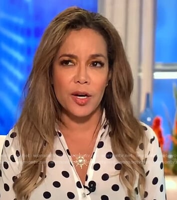 Sunny’s white polka dot blouse on The View