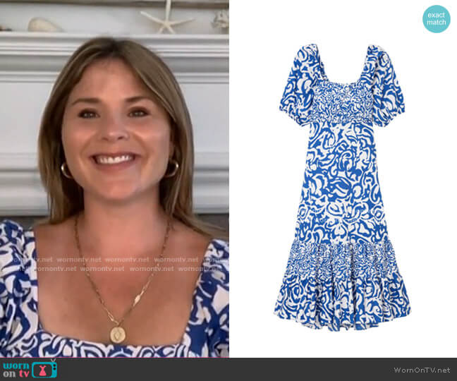 Tanya Taylor Cynthia Printed Poplin Dress worn by Jenna Bush Hager on Today