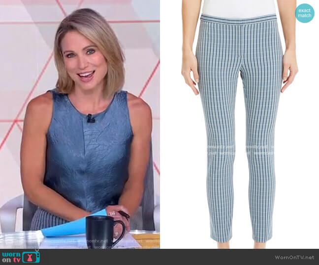 Theory Check Skinny Cropped Pants worn by Amy Robach on Good Morning America
