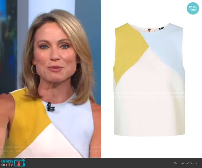 Topshop Colorblock Shell worn by Amy Robach on Good Morning America