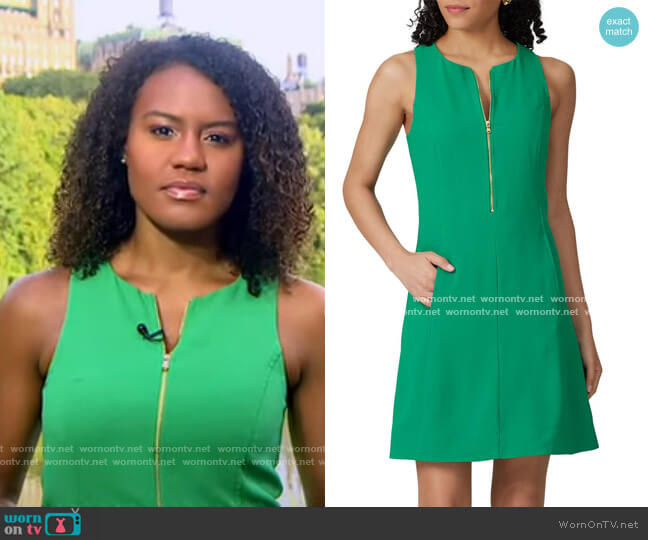 Trina Turk Reef Zip Front Shift Dress worn by Janai Norman on Good Morning America