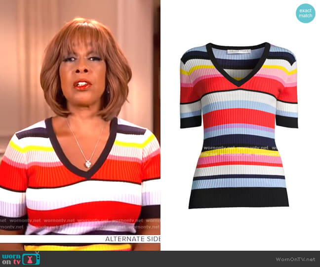 Trina Turk Laurel Sweater worn by Gayle King on CBS Mornings