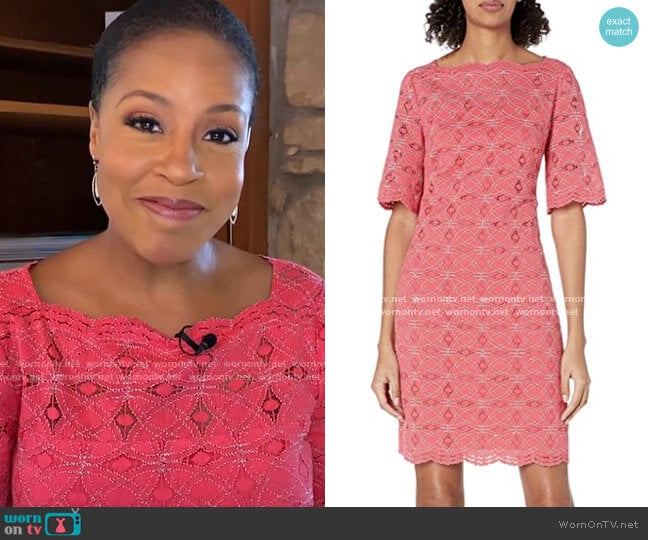 Trina Turk Lucite Eyelet Dress worn by Sheinelle Jones on Today