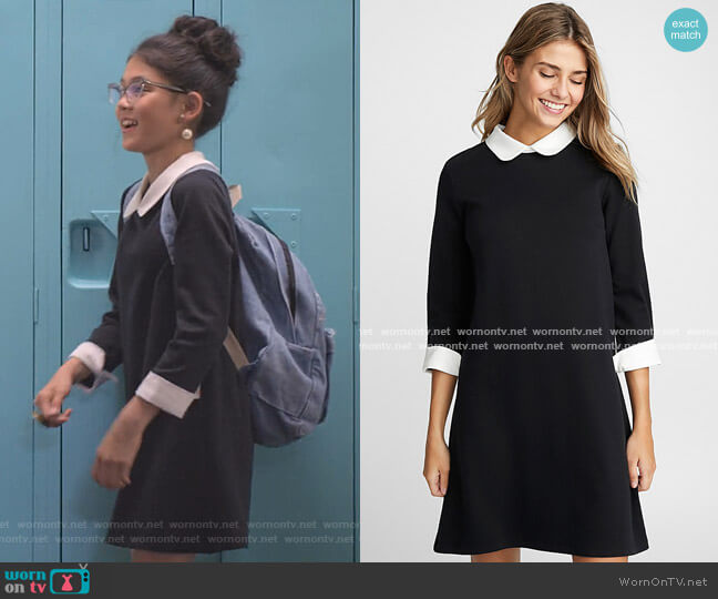 Twik Contrast Trim Polo Dress worn by Claudia Kishi (Momona Tamada) on The Baby-Sitters Club