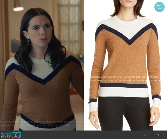 Veronica Beard Bradford Stripe Cashmere Sweater worn by Jane Sloan (Katie Stevens) on The Bold Type