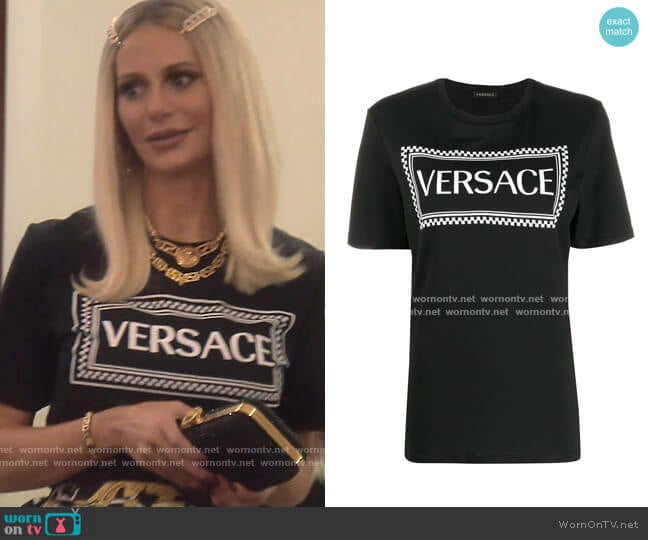 Versace Logo Print T-Shirt worn by Dorit Kemsley on The Real Housewives of Beverly Hills