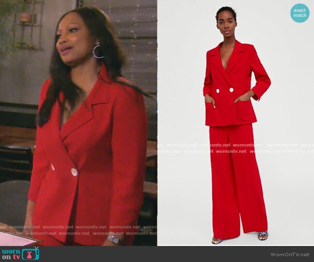 Zara Flowing Trousers worn by Garcelle Beauvais on The Real Housewives of Beverly Hills