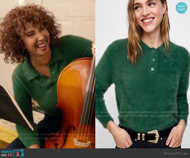 Zara Fluffy Knit Sweater worn by Nessa Jennings (Jackie Cruz) on A Nice Girl Like You (2020)