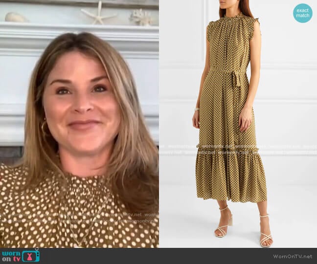 Zimmermann Super Eight Polka-Dot Midi Dress worn by Jenna Bush Hager on Today