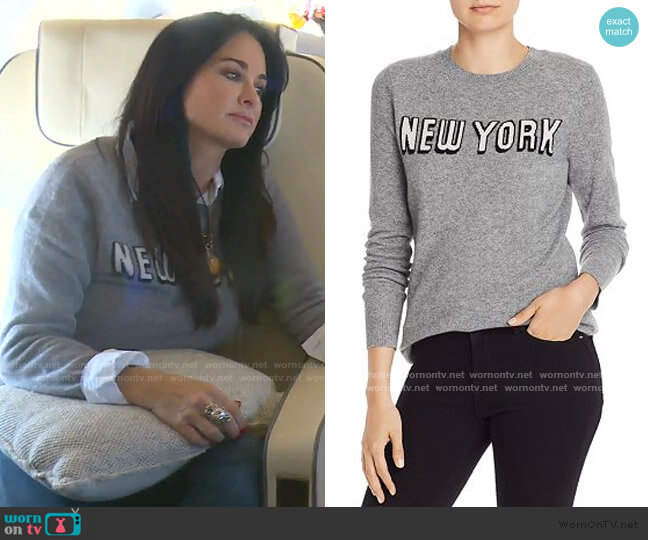 Aqua New York Cashmere Sweater worn by Kyle Richards on The Real Housewives of Beverly Hills