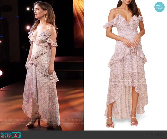 ASTR High/Low Tiered Ruffle Maxi Dress worn by Olivia Falconeri (Lisa Lo Cicero) on General Hospital