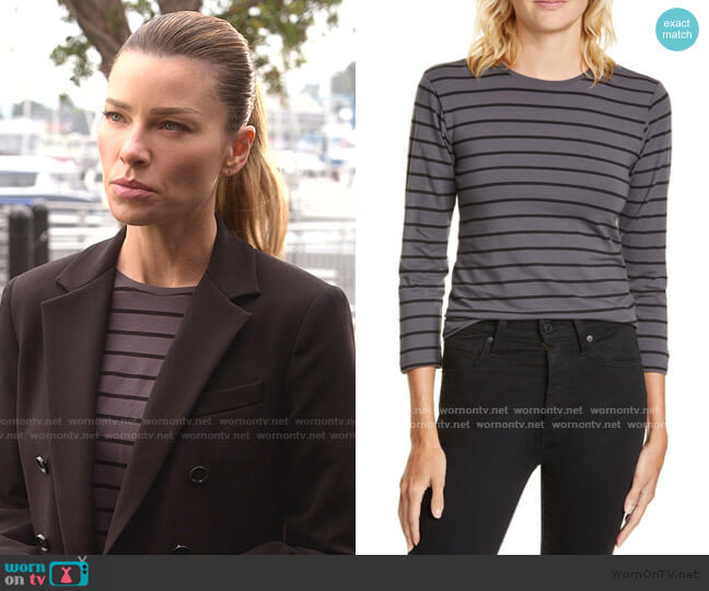 ATM Anthony Thomas Melillo Stripe 3/4 Sleeve T-Shirt worn by Chloe Decker (Lauren German) on Lucifer