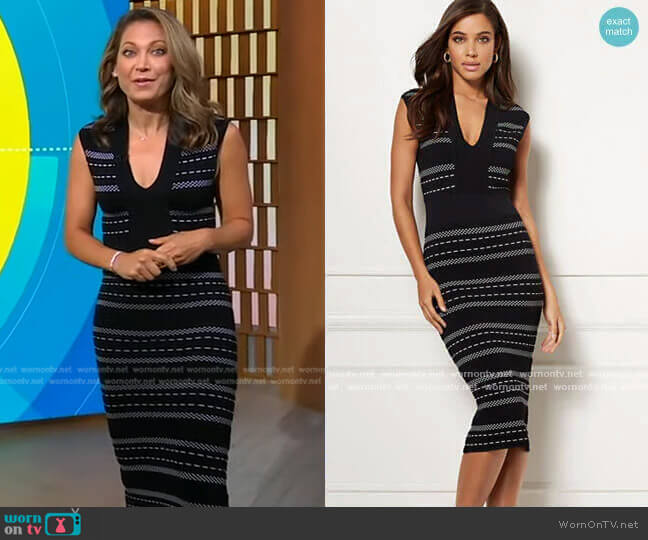 New York & Company Aimee Sweater Dress - Eva Mendes Collection worn by Ginger Zee on Good Morning America