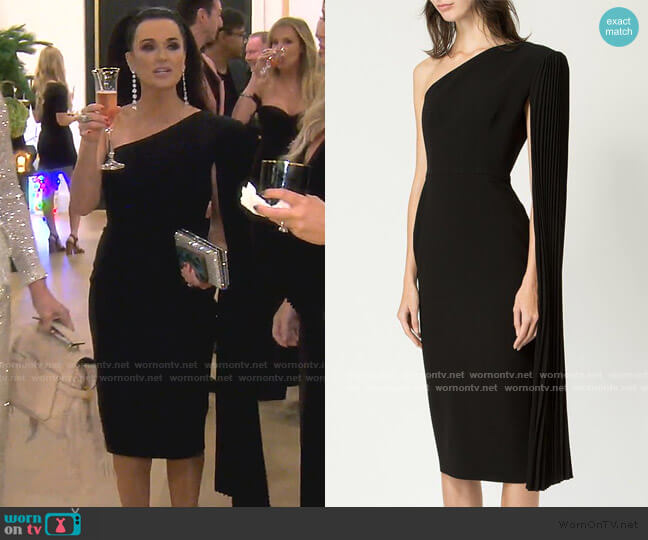 Alex Perry Lorin One-Shoulder Dress worn by Kyle Richards on The Real Housewives of Beverly Hills