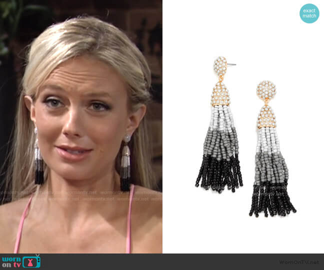 BaubleBar Beaded Tassel Earrings worn by Abby Newman (Melissa Ordway) on The Young and the Restless