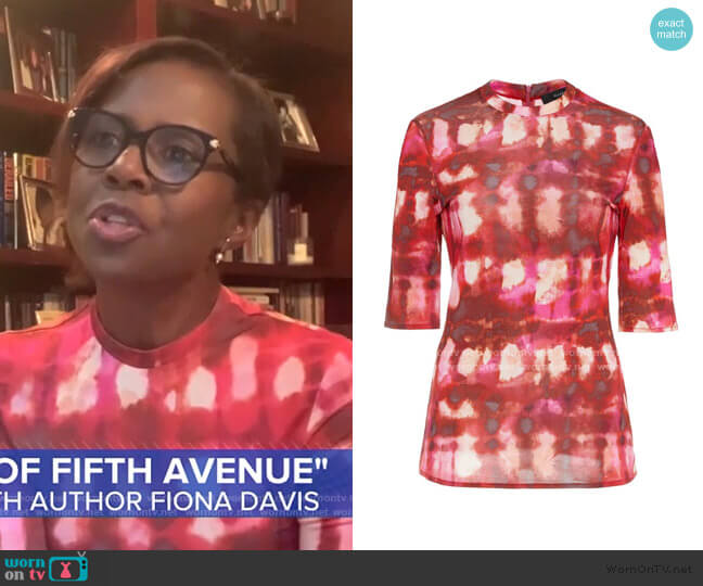 Ellery Land Of The Lost Tie-Dye Cotton Top worn by Deborah Roberts on Good Morning America