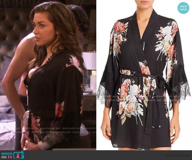 Flora Nikrooz Delphine Printed Kimono Robe worn by Ciara Brady (Victoria Konefal) on Days of our Lives