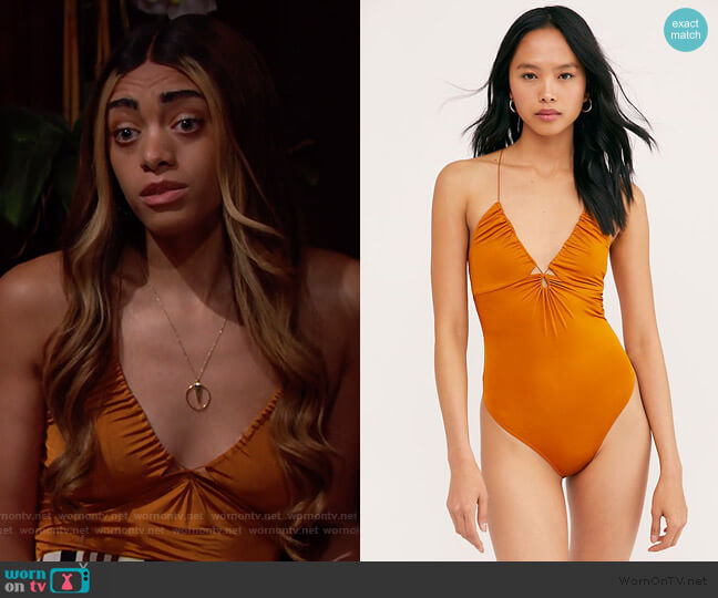 Free People Hit Play Bodysuit worn by Zoe (Kiara Barnes) on The Bold and the Beautiful