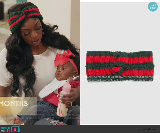 Gucci Wool Web headband worn by Wendy Osefo on The Real Housewives of Potomac