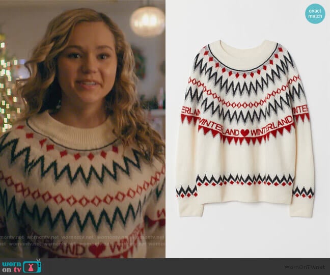 H&M Jacquard-knit Sweater worn by Courtney Whitemore (Brec Bassinger) on Stargirl