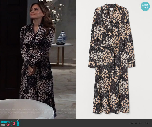 H&M Satin Dress with Tie Belt worn by Olivia Falconeri (Lisa Lo Cicero) on General Hospital