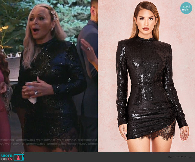 House of CB Phoebe Dress worn by Karen Huger on The Real Housewives of Potomac