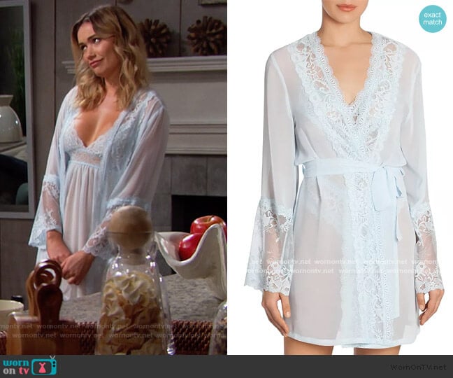 In Bloom by Jonquil Lace-Trim Wrap Robe worn by Flo Fulton (Katrina Bowden) on The Bold and the Beautiful