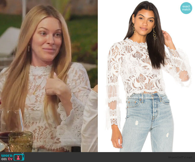 Lioness Chancellor Lace Top worn by Leah McSweeney on The Real Housewives of New York City