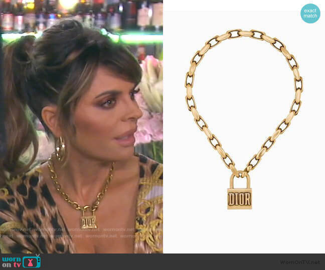 Dior Lucky Locket Necklace worn by Lisa Rinna on The Real Housewives of Beverly Hills