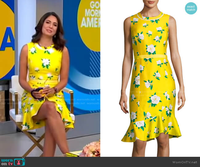 Draper James Magnolia Ruffle Shift Dress worn by Cecilia Vega on Good Morning America