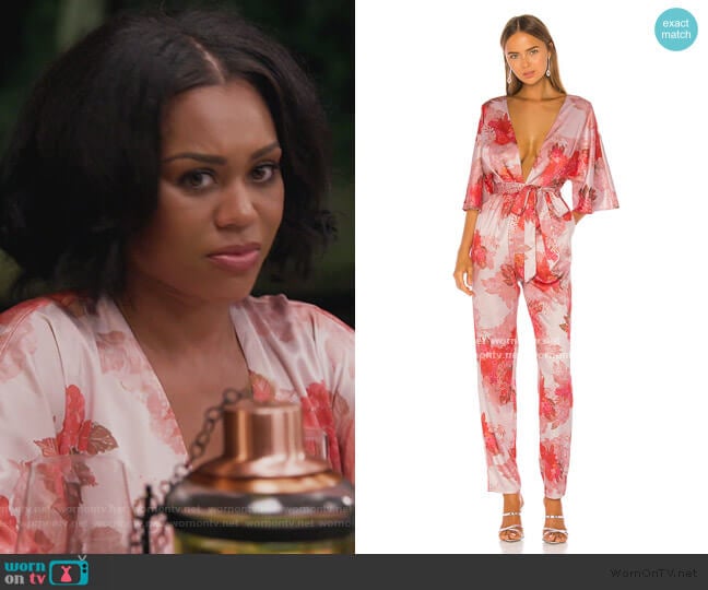 Michael Costello x REVOLVE Fallene Jumpsuit worn by Monique Samuels on The Real Housewives of Potomac