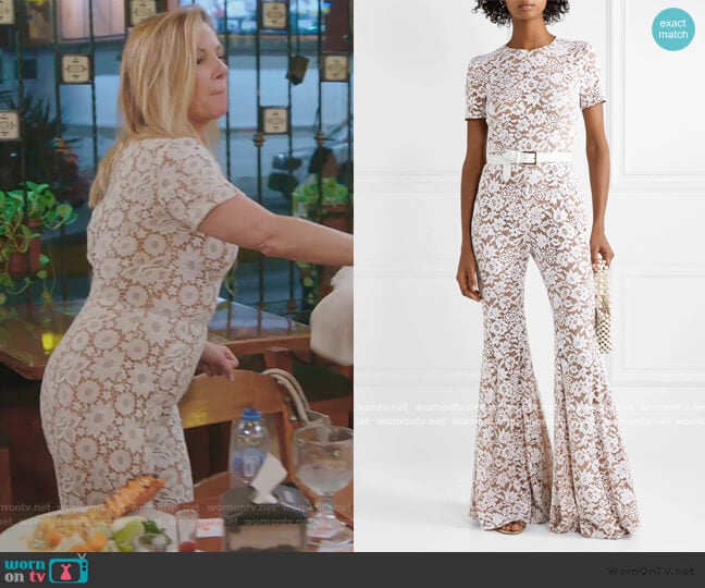 Michael Kors Guipure lace jumpsuit worn by Ramona Singer on The Real Housewives of New York City