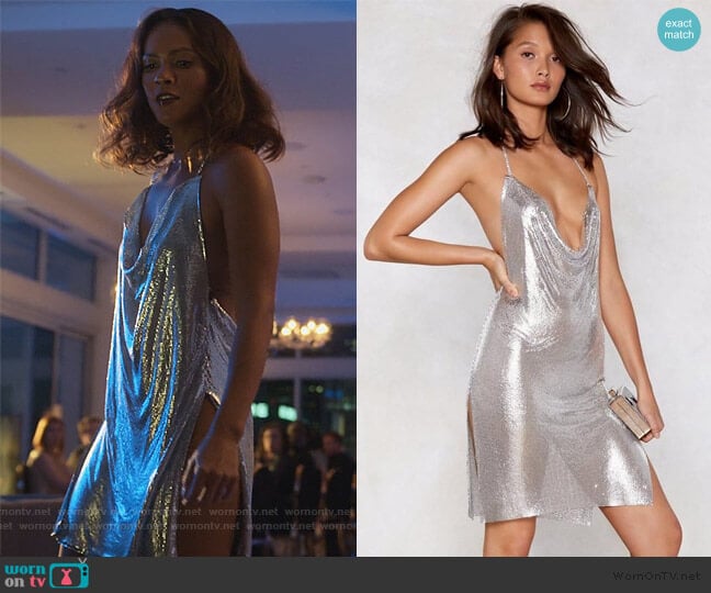 Nasty Gal You've Got Chainmail Cowl Dress worn by Mazikeen (Lesley-Ann Brandt) on Lucifer