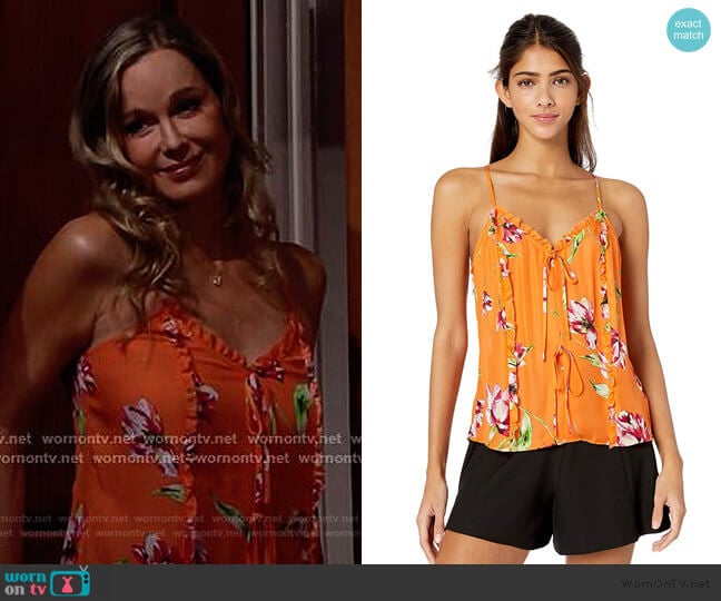 Parker Rubina Floral Ruffle Top worn by Donna Logan (Jennifer Gareis) on The Bold and the Beautiful