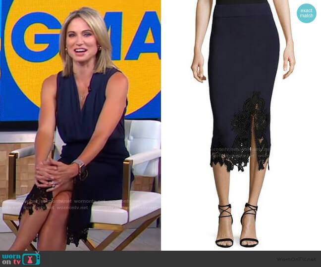 Jonathan Simkhai Pencil Skirt worn by Amy Robach on Good Morning America