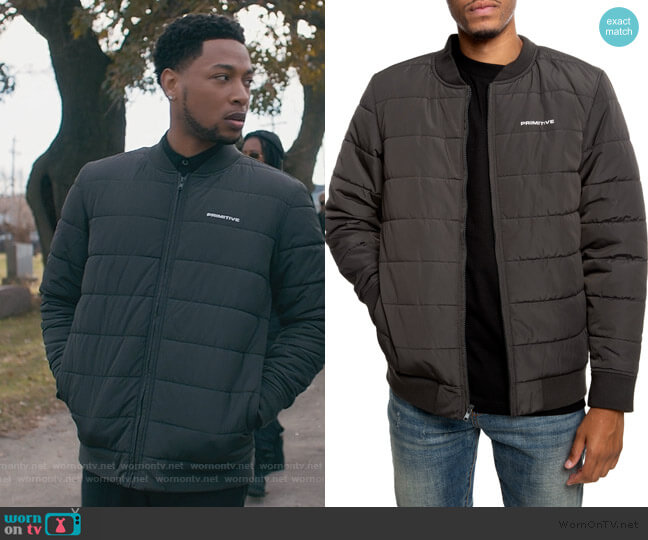 Primative Hadley Bomber Jacket worn by Emmett (Jacob Latimore) on The Chi