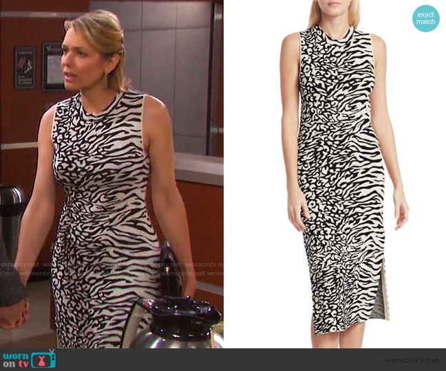 Proenza Schouler White Label Animal Mix Jacquard Dress worn by Nicole Walker (Arianne Zucker) on Days of our Lives