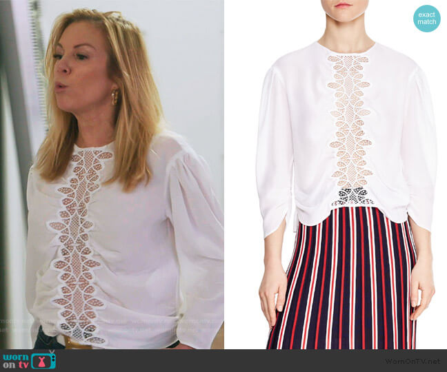 Sandro Antonin Silk Blouse worn by Ramona Singer on The Real Housewives of New York City