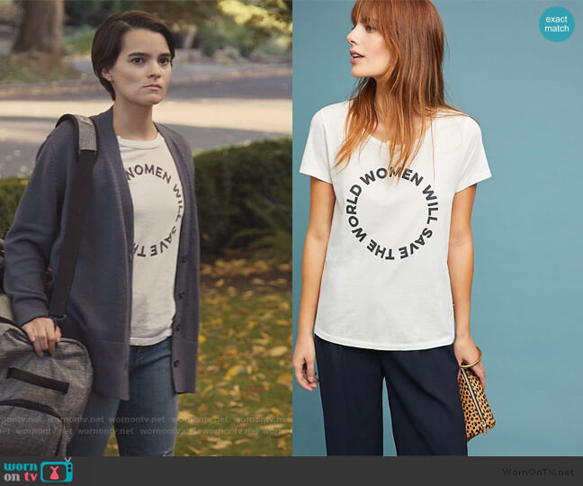 Sol Angeles Empowerment Graphic Tee worn by Elodie Davis (Brianna Hildebrand) on Trinkets