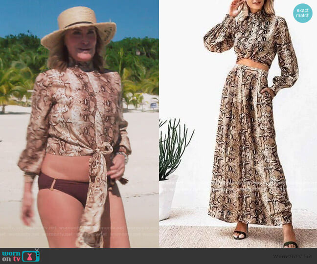 Sonja Jane Snake Two Piece Set worn by Sonja Morgan on The Real Housewives of New York City