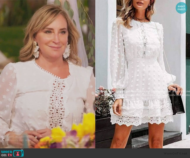 Sonja Jillian Lace Mini Dress worn by Sonja Morgan on The Real Housewives of New York City