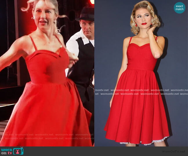 Stop Staring Summertime Swing Dress Red worn by Nina Reeves (Cynthia Watros) on General Hospital