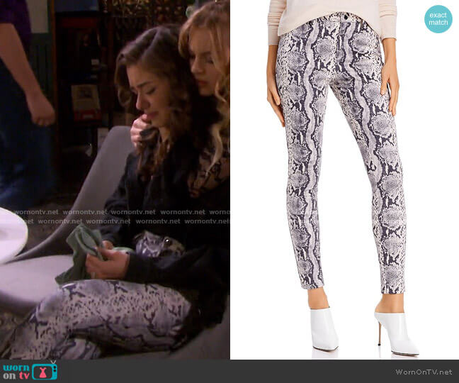 Sunset & Spring Snake Print Faux Suede Pants worn by Ciara Brady (Victoria Konefal) on Days of our Lives