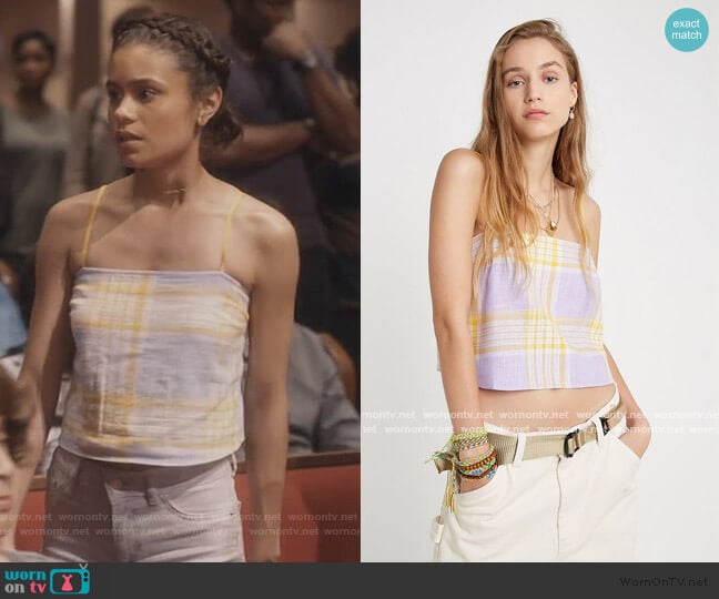 Urban Outfitters Jenni Linen Square Neck Cami worn by Sophia Greenleaf (Desiree Ross) on Greenleaf
