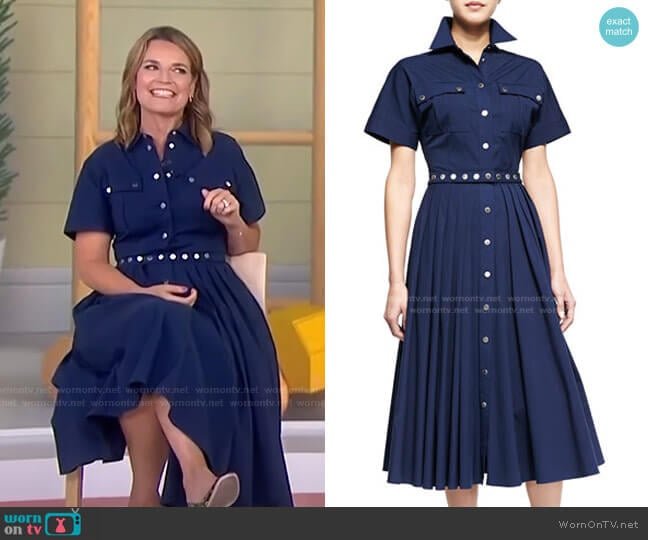 Michael Kors Utility Snap-Front Shirtdress worn by Savannah Guthrie on Today