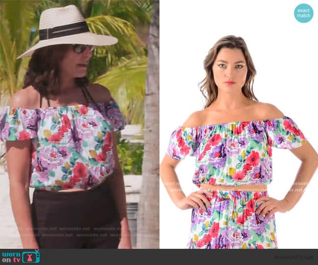 Walker and Wade Salsa Top worn by Luann de Lesseps on The Real Housewives of New York City