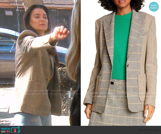 A.L.C. Martel Mixed Plaid Jacket worn by Kyle Richards on The Real Housewives of Beverly Hills