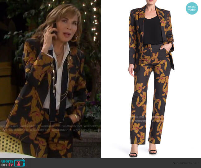 A.L.C. Vernay Floral Wool Blend Blazer worn by Kate Roberts (Lauren Koslow) on Days of our Lives