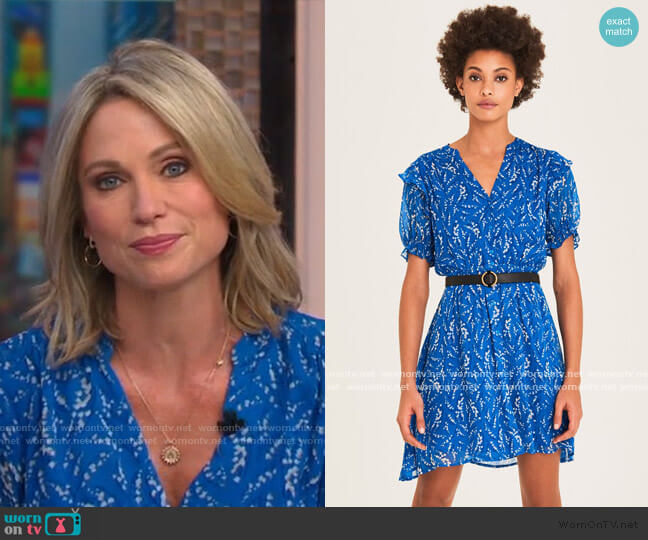 Ba&Sh Matcha Short Printed Dress worn by Amy Robach on Good Morning America