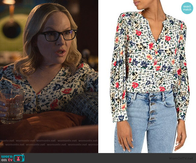 Ba&sh Palerme Balloon-Sleeve Blouse worn by Linda Martin (Rachael Harris) on Lucifer